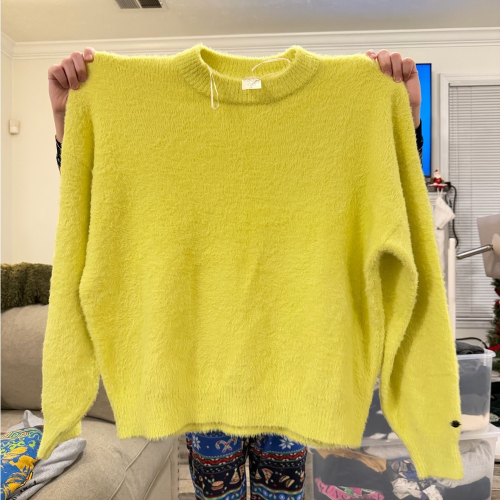 Calia Bright Yellow Crew Neck Sweater